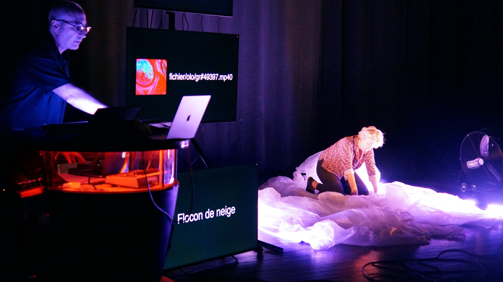 Travail en cours au plateau et en scène de répétition